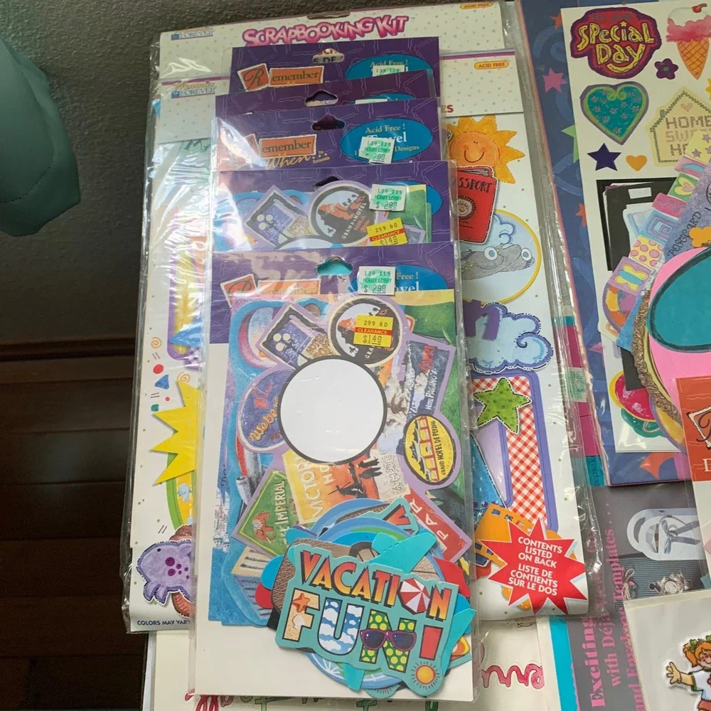 Scrapbook Kit Lot Vintage Vacation Birthday Looney Tunes Holiday Sports Wedding